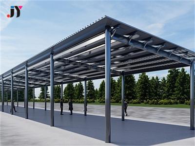 China Durable Prefab H-Section Steel All Weather Steel Frame Outdoor Car Garage with Apex Roof for sale