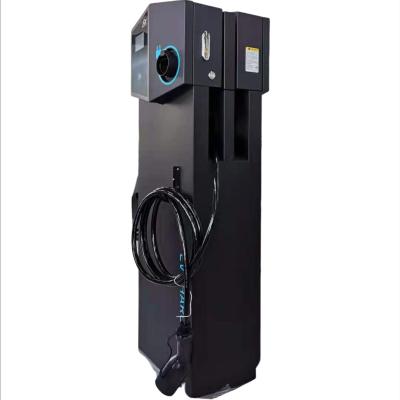 China New Design Ark AC EV Charger 44kw Dual Connector Dual 22 Kw Pedestal Credit Card Ocpp EV Charger 22kw Credit Card Payment for sale