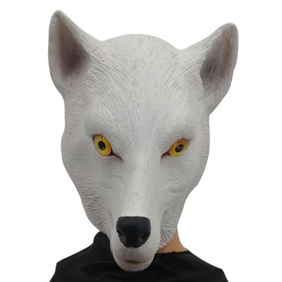 China Full Face Fox Head Mask Novelty Halloween Party Costume Eco-friendly Latex Animal Mask For Adults Fox Head Masquerade Mask for sale