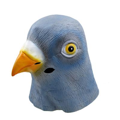 China Pigeon Head Mask Pigeon Mask Pigeon Mask Halloween Novelty Party Costume Crawling Animals Blue Birds Eco-friendly Latex for sale