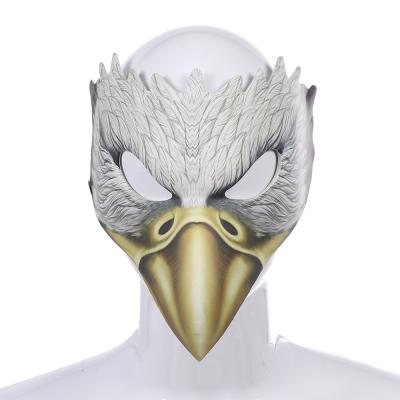 China Eco-Friendly Halloween Crawling Costume Novelty Party Bird Animal Head Mask Eagle Party Cosplay White Half Face Latex Masks For Adults for sale