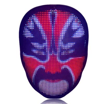 China Halloween Styles 2021 New Party App Face Changing LED To Mask Party Shinning Maskes Halloween Rave LED Light Up Face Mask for sale