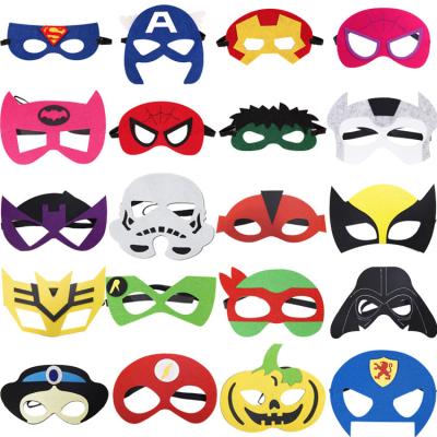 China Cartoon Children Cartoon Felt Mask Halloween Masquerade Party Masks Patch Cartoon Iron Man Spider-Wonder Man Captain America Animal Mask for sale