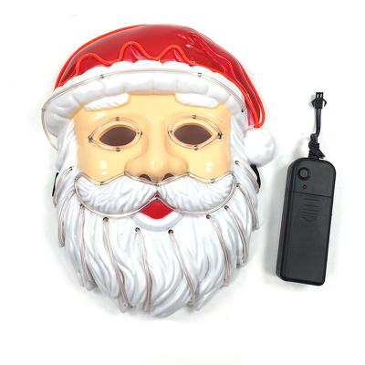 China Eco-Friendly Christmas Santa Mask El Light Masks Disguise Party Masks Props Halloween Christmas Gifts For Kids for sale