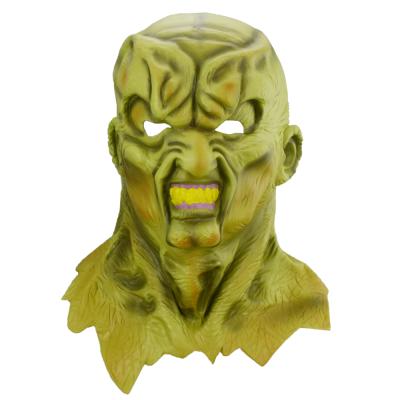 China Scary Eco-Friendly Prop Ghoul Party Costume Halloween Latex Mask Costume Party Monster Green Demon Full Head Masks for sale