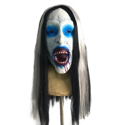 China Eco-Friendly Killer Horror CreepyMask For Party Carnival Parade Halloween Cosplay Pose Scary Old Woman Witch Witch CostumeMask for sale