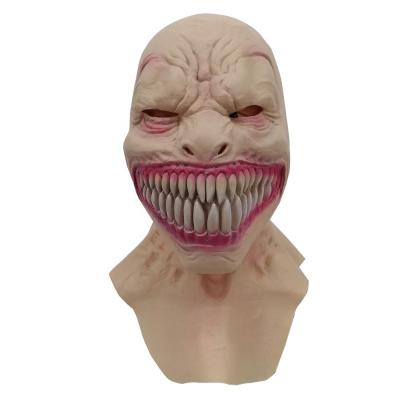 China Halloween Latex Horror Full Head Masks Clown Demon Gagtooth Creepy Bloody Head Mask Eco-friendly Vasago Mask Scary Full Head for sale