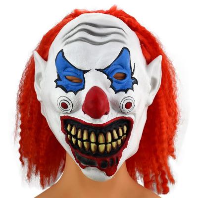 China Eco-friendly Halloween Killer Clown Mask With Cracked Hair Costume Party Latex Mask Head CLOWN for sale