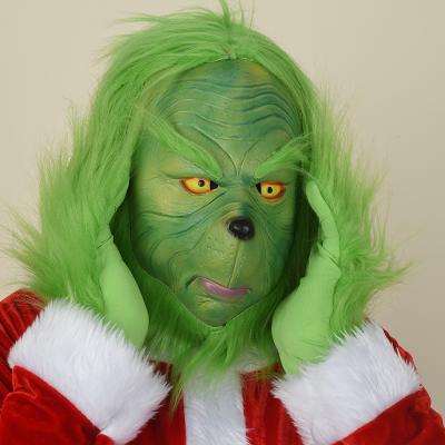 China Eco-Friendly Christmas Grinch Costume Green Grinch Mask, Fancy Dress Grinch Gloves Christmas Hat Party Costume, Monster Grinch Mascot for sale