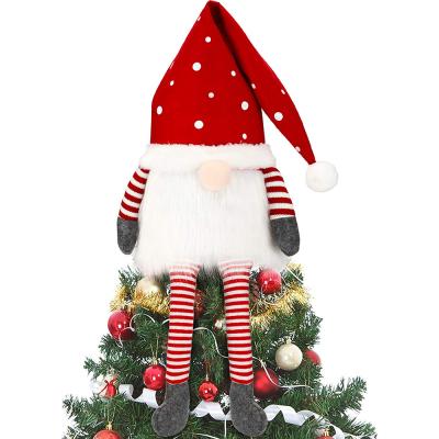 China Festival Stuff Christmas Doll Ornaments Gnome Santa Christmas Decorations Treetop Decorations Stuffed Plush Red Hat Faceless Doll Decor for sale