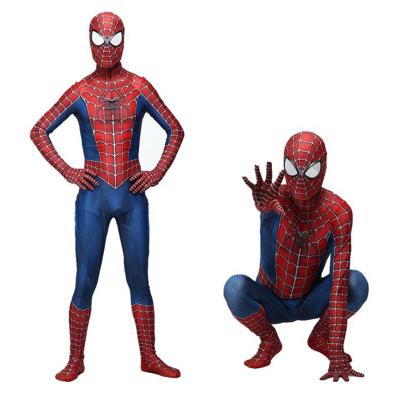 China Superhero Costume Spandex Zentai Jumpsuit Halloween Cosplay Spiderman Costume Masquerade Eco-friendly Party Cos Jumpsuit For Man for sale