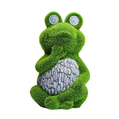 China China Design Creative Frog Owl Solar Luminous Statue Ornaments Animal Resin Ornaments Outdoor Garden Landscape Decoration for sale