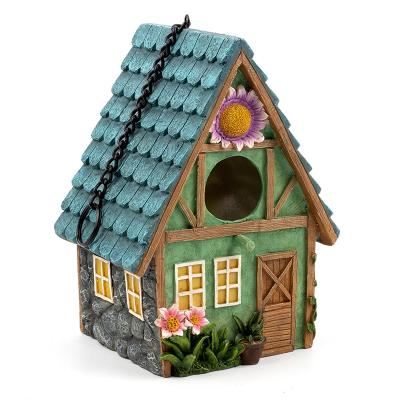 China Wooden Fairy Garden House Countryside Handwork Polyresin Rooms Room Decor Hanging Decorative Garden Apartment Patio Statue for sale