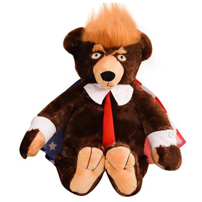 China Funny USA President Donald Trump Teddy Bear Toy USA Trump Teddy Bear Doll Christmas Eco-Friendly American Gift Doll for sale