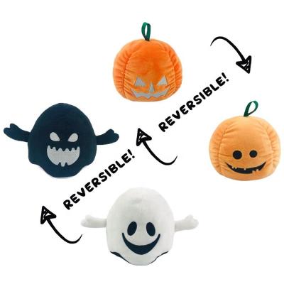 China Reversible Plush Glow-in-the-dark Toy Halloween Gift Ghost Pumpkin Eco-Friendly Flip Doll Double Flip Pumpkin for sale