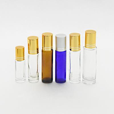 China Oi Essential Goods in 10ml Amber Blue Stock Clear Glass Bottle Botellas for Perfume Essential Oils Cosmetic Knock Roll Empty BAL on Bottles for sale