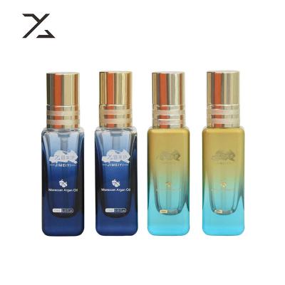 China Custom Color 30ml Cosmetic Square Squeeze Serum Glass Bottle For Essential Oil for sale