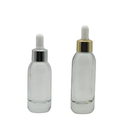 China 30ml/40ml Bottles Glass Cosmetic Clear Dropper Bottle Containers For Cosmetic Packaging for sale