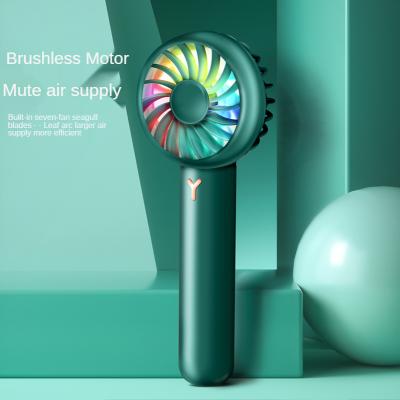 China 7 New Design 2021 New Design Blade Lights Colorful USB Portable Electric Hand Mini Rechargeable Fans for sale