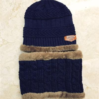 China 2019 Winter Hot Selling JOINT Wholesale High Quality Kids Plus Beanie Hat Two Piece Scarf Thickened Warm Woolen Knitted Scarf for sale