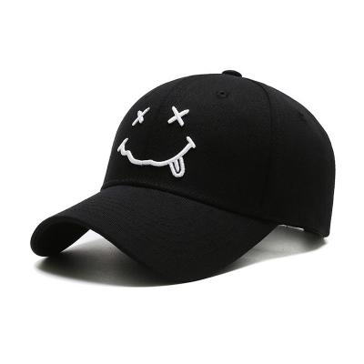 China Factory Fashion Men's Baseball Cap Smiley Face 3d Embroidery Sports COMMON Hat Casual Hat Custom for sale