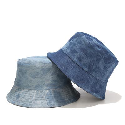 China CCustom Striped Wearable Blank Double Sided Logo Fsherman Hat Factory Wholesale Striped Denim Bucket Hat for sale