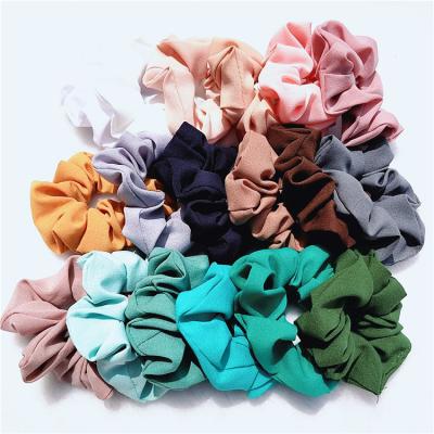 China Sheer Hair Decoration Large Intestine Ring Elastic Hair Band Hair Decoration Amazon Style Chiffon Warm Color for sale