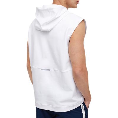 China Hoody men's casual sports hoodie elastic sleeveless top casual quick-drying anti-shrink cotton with kangaroo for sale