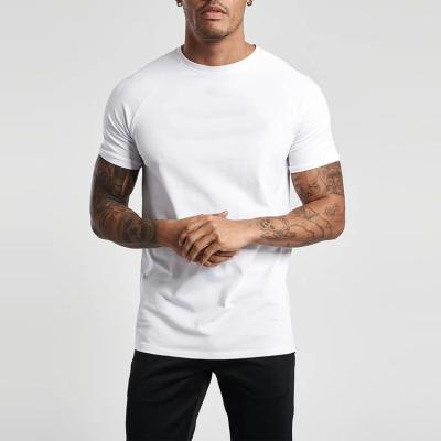 China QUICK DRY Sports Casual Round Oversized Simple Gym T-shirt Men's Custom Print Plain Color Neck T-Shirt Oversized Tees for sale