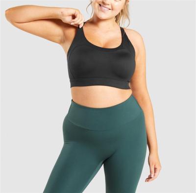 China Women Breathable Workout Yoga Running Bra Plus Size Nylon Spandex Active Wear Female Gym Plus Size Sports Bra for sale