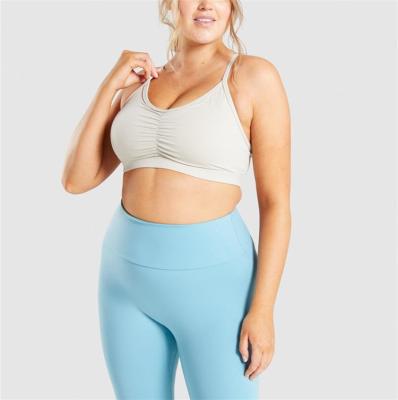 China Breathable Women Stretch Running Yoga Bra Plus Size Nylon Spandex Active Wear Female Gym Plus Size Sports Bra for sale