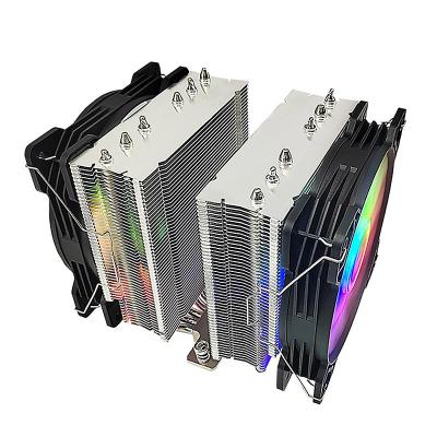 China Computer Case Manmu OEM Towers Dual CPU Cooler With 2*14cm Fdb Fans &6 pcs Of Heat Pipes for sale