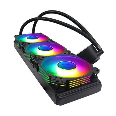 China LED Light Manmu OEM Aio Computer Water Cooling Liquid Radiator 360mm Kit Pc Cpu Cooler Rgb With Temperature Display for sale