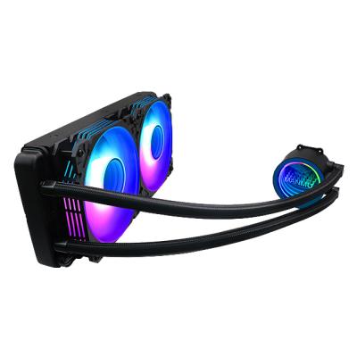 China Manmu Factory LED Light On LCD Screen CPU Liquid Cooler Fan 240MM ARGB Running CPU Water Cooling With Mirror for sale