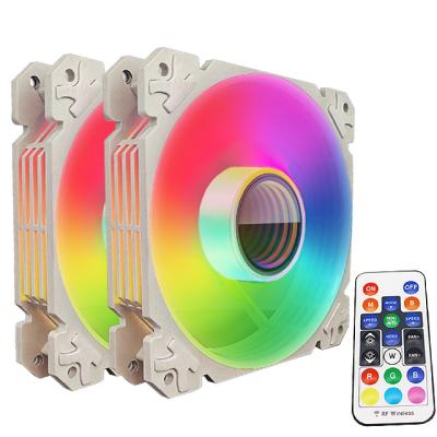 China Custom LED Light Manmu CPU 12v DC Air Cooling Fan Computer 120mm Led RGB Fan With Remote Controller Set For Ventiladores Gamer for sale