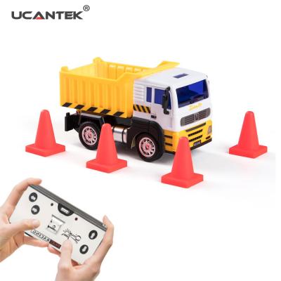 China RC Hobby 2.4G 1/64 RC Truck Toys With LED Headlights Mini RC Dump Truck For Kids for sale