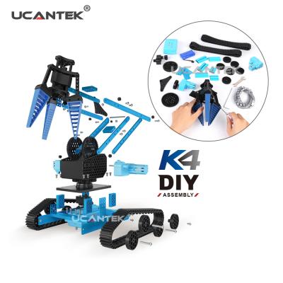 China Hobby UCANTEK K4-DIY Alloy RC Robot Arm Electronics Robot Arm Electronics STEM Educational DIY Toys RC Car Assembly Kit for sale