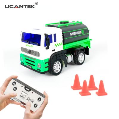 China RC Hobby Kids Toys Truck OEM Custom LOGO 2.4G 1/64 Container 4Channels Oil Toy Truck With Headlights for sale