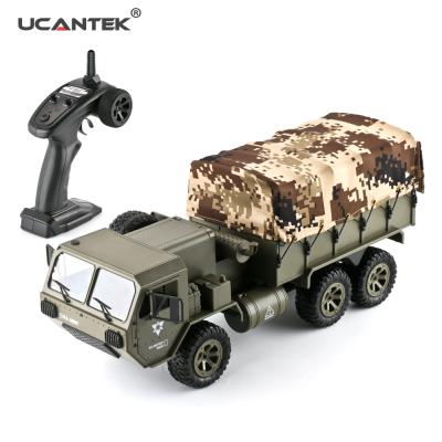 China RC Hobby FY004B 1/16 6WD Die Casts 2.4GHz Chassis Truck US Army Remote Control Climbing Military Toys With Canvas for sale