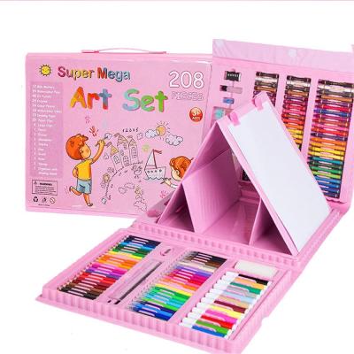 China Eco-friendly Promotional Hot Selling Amazon Children's Toys 208 Pieces Art Painting Set With Drawing Board For Kids for sale