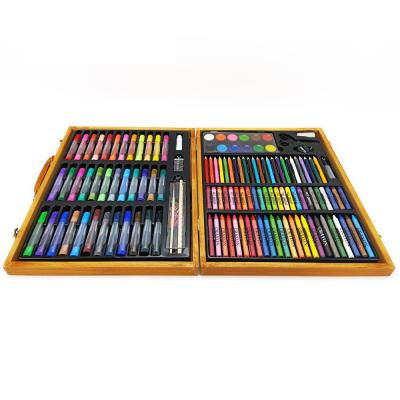 China 2021 Eco-friendly Large Gift Wooden Box 150pcs School Supplies Promotional Pens Drawing Art Set Stationery Gift Box Set for sale