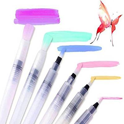 China Watercolor/Oil/Gouache Acrylic Paint 3/6 Nylon Hair Water Storage Brush Soft Hair Watercolor Painting Water Soluble Water Color Advance Brush Pen Set for sale