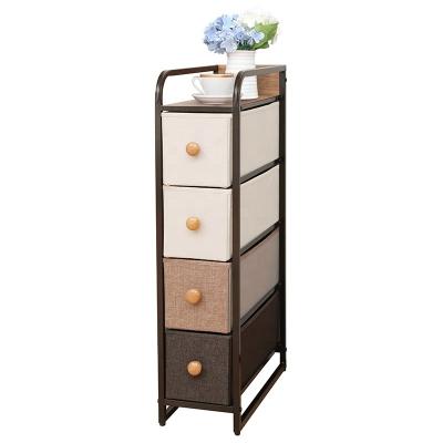 China Wholesale Viable Vertical Steel Frame Dresser Fabric Bins Organizer Drawer Chest Dresser Watch Storage Tower for sale