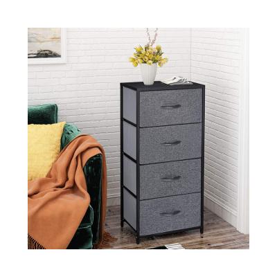 China Contemporary dresser organizer with 4 drawers vertical fabric dresser storage tower for bedroom for sale