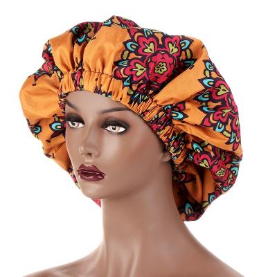 China Available Africa Style Dobby Pattern Sleep Hat Polyester Cowl Jacquard Elastic Free Hair Wrap Printed Hats For Woman for sale