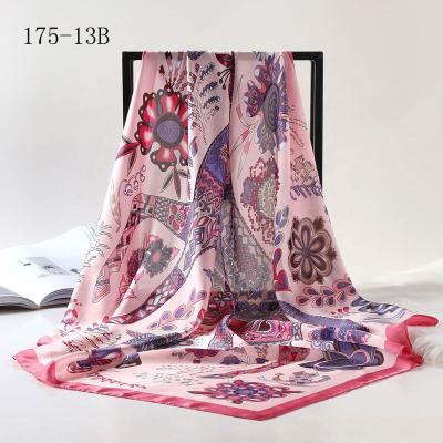 China Wholesale striped print bandana neck tube scarf scarves for women flower silk scarves muslim hijab for sale