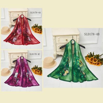 China 2021 European American New Wholesale Scarf Hijab Digital Printing Scarf for Women Scarvas and Shawls Satin Silk Scarf for sale