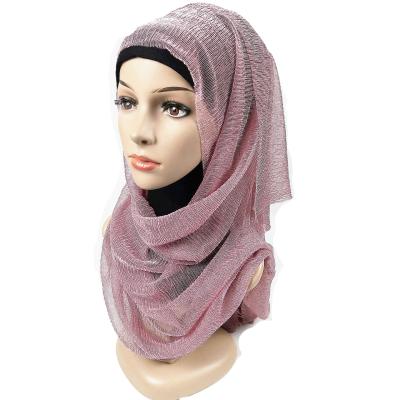 China Soft Touch Fashion Gold Silk Elastic Scarf Women Feeling Muslim Headscarf For Women Manufacturers Direct Wholesale for sale