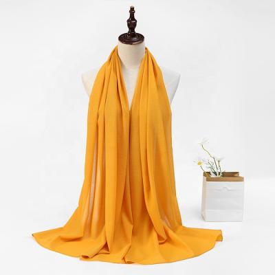 China Popular New Design Muslim Hijab Adult Woman Chiffon Scarf Diamond Scarf High Quality High Quality Muslim Plain Plain Long Scarf Wholesale for sale