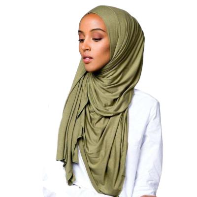 China Factory price color plain elastic women's daily life high quality pure scarf shawl thin cotton hijabs for sale